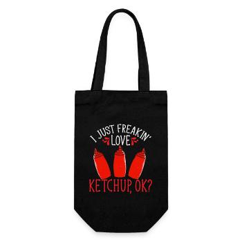 Ketchup Tomatenketchup - Geschenkbeutel für Flaschen - Schwarz - Vorne