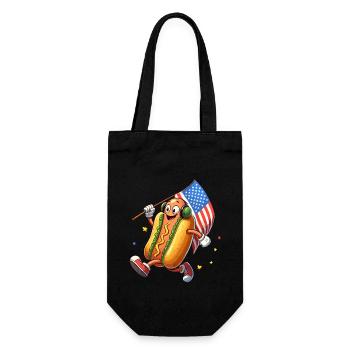 Hot Dog National Hot Dog Day America USA Funny - Gift Bag for Bottles - black - Front