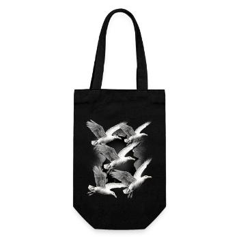 Seagulls Seagull Maritime Seabirds - Gift Bag for Bottles - black - Front