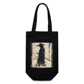 Samurai Fighter - Japanese Ukiyo-e Artwork - Gift Bag for Bottles - black - Front