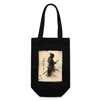 Samurai Fighter - Japanese Ukiyo-e Artwork - Gift Bag for Bottles - black - Front