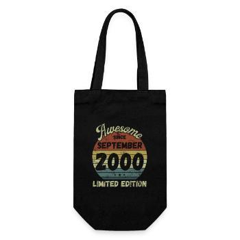 Awesome since September 2000 - Geburtstag - Geschenkbeutel für Flaschen - Schwarz - Vorne