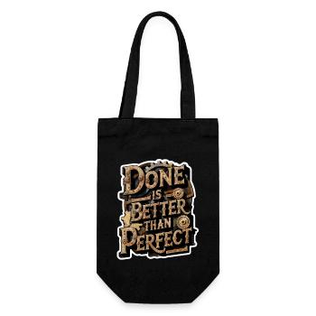 Doing is better than perfect - positive - Gift Bag for Bottles - black - Front