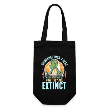 Literature Teacher Dinosaurs Didn't Read Librarian - Geschenkbeutel für Flaschen - Schwarz - Vorne