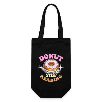 Literature Teacher Donut Stop Reading Instructor - Geschenkbeutel für Flaschen - Schwarz - Vorne