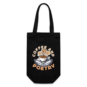 Poetry Lover Coffee And Poetry Literature Teacher - Geschenkbeutel für Flaschen - Schwarz - Vorne