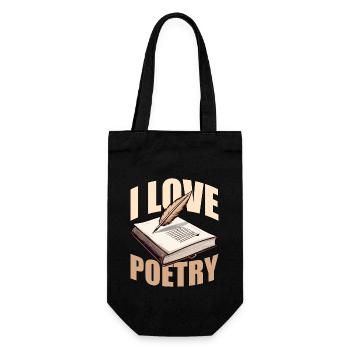Poetry Lover I Love Poetry Writing Reader Bookish - Geschenkbeutel für Flaschen - Schwarz - Vorne