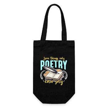 Poetry Lover Some Things Only Poetry Can Bookworm - Geschenkbeutel für Flaschen - Schwarz - Vorne