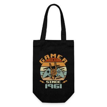 Gamer Since 1961 - Gaming Birthday Gift 1961 - Gift Bag for Bottles - black - Front