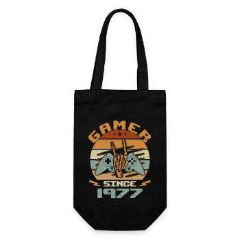 Gamer Since 1977 - Gaming Birthday Gift 1977 - Gift Bag for Bottles - black - Front