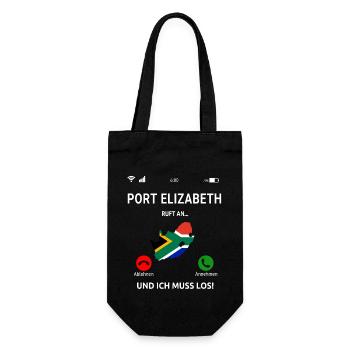 Port Elizabeth Urlaub Südafrika Idee - Geschenkbeutel für Flaschen - Schwarz - Vorne