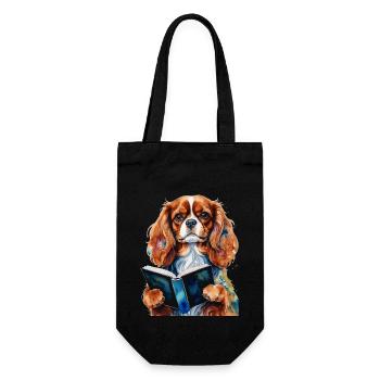 Cavalier King Charles Spaniel Lecture Livre Chien - Sac à bouteille - noir - Devant
