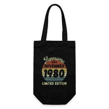 Génial depuis novembre 1980 - Anniversaire - Sac à bouteille - noir - Devant