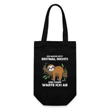 Funny sloth, no desire - Gift Bag for Bottles - black - Front