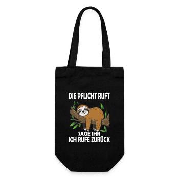 Funny sloth, no desire - Gift Bag for Bottles - black - Front
