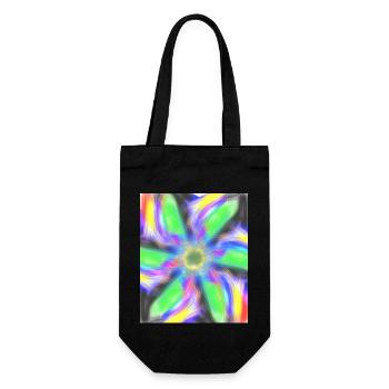 Psychedelic Abstract Flower - Gift Bag for Bottles - black - Front