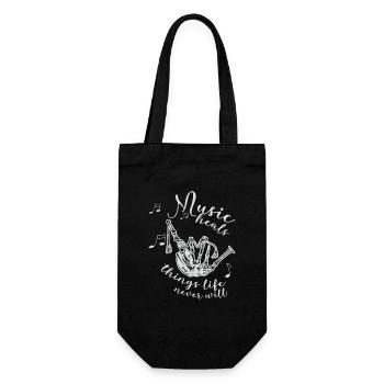Bagpiper Scottish bagpipe sound - Gift Bag for Bottles - black - Front