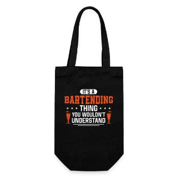 Bartender Mixologist It's A - Geschenkbeutel für Flaschen - Schwarz - Vorne