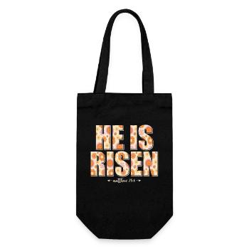 Er Ist Auferstanden Christlich Jesus Jesus - Geschenkbeutel für Flaschen - Schwarz - Vorne