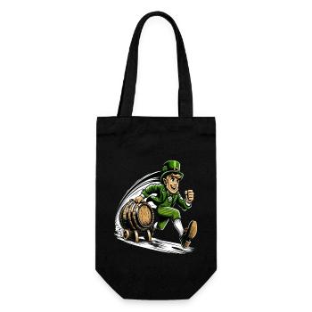 Running Leprechaun (Irish Leprechaun) - Gift Bag for Bottles - black - Front