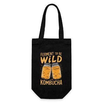 Benefits of Kombucha for Brewer Maker Tea Lover - Gift Bag for Bottles - black - Front
