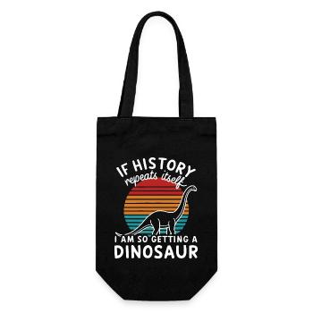 I Die Geschichte wiederholt sich, ich bekomme so einen Dinosaurier - Geschenkbeutel für Flaschen - Schwarz - Vorne
