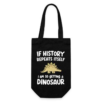 I Die Geschichte wiederholt sich, ich bekomme so einen Dinosaurier - Geschenkbeutel für Flaschen - Schwarz - Vorne