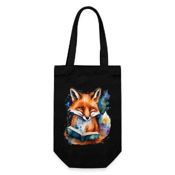 Livre de lecture renard imprimé de conception animale colorée - Sac à bouteille - noir - Devant