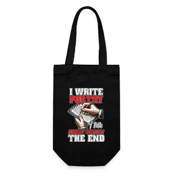 Poetry Lover I Write Poetry I Talk About Bookworm - Geschenkbeutel für Flaschen - Schwarz - Vorne