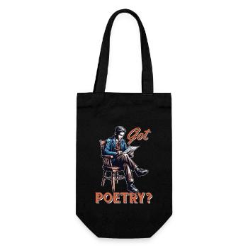 Poetry Lover Got Poetry Literature Teacher Bookish - Geschenkbeutel für Flaschen - Schwarz - Vorne