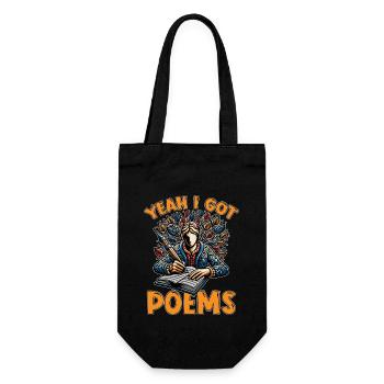 Poetry Lover yes I Got Poems Literature Teacher - Gift Bag for Bottles - black - Front