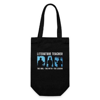Literature Teacher Dad The Idol The Myth Bookworm - Gift Bag for Bottles - black - Front