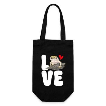 Leopard Gecko Reptile Pet Gecko - Gift Bag for Bottles - black - Front