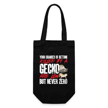 Leopard Gecko Reptile Pet Gecko - Gift Bag for Bottles - black - Front
