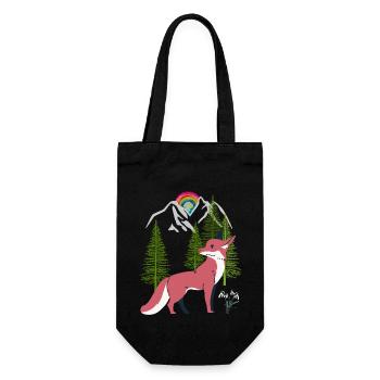 Fox Foxes Nature Fairy Tale - Gift Bag for Bottles - black - Front