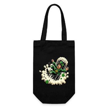 Falling Leprechaun (Irish Leprechaun) - Gift Bag for Bottles - black - Front
