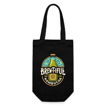 Benefits of Kombucha for Brewer Maker Tea Lover - Gift Bag for Bottles - black - Front