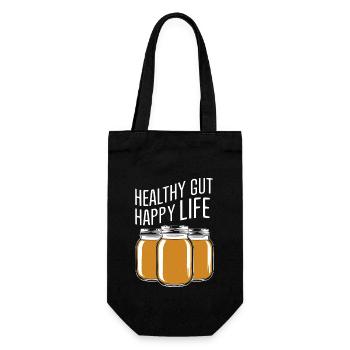 Benefits of Kombucha for Brewer Maker Tea Lover - Gift Bag for Bottles - black - Front