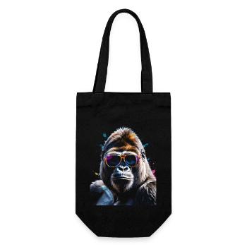 Gorilla Sonnenbrille Affe Bunt Tier Design Print - Geschenkbeutel für Flaschen - Schwarz - Vorne