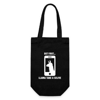 Mais d’abord, le lama prend un t-shirt selfie drôle #SELFIE - Sac à bouteille - noir - Devant