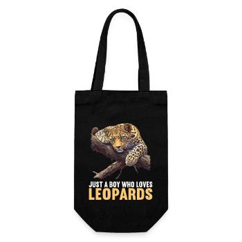 Leoparden Leopard - Geschenkbeutel für Flaschen - Schwarz - Vorne