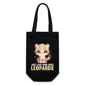 Leoparden Leopard - Geschenkbeutel für Flaschen - Schwarz - Vorne