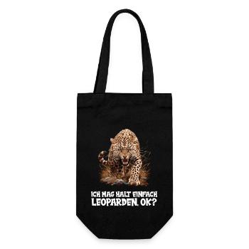 Leoparden Leopard - Geschenkbeutel für Flaschen - Schwarz - Vorne