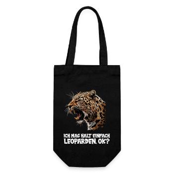 Leoparden Leopard - Geschenkbeutel für Flaschen - Schwarz - Vorne