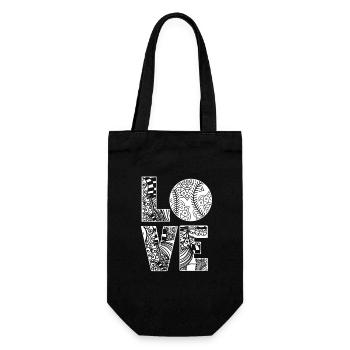 Baseball Softball Mama Love Baseball - Geschenkbeutel für Flaschen - Schwarz - Vorne