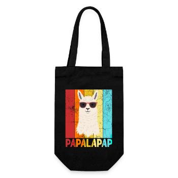 Funny Llama Dad Papalapap Perfect Father's Day - Gift Bag for Bottles - black - Front
