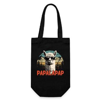 Funny Llama Dad Papalapap Perfect Father's Day - Gift Bag for Bottles - black - Front
