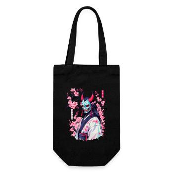 Oni Samurai Vaporwave Aesthetic Japan Culture - Gift Bag for Bottles - black - Front