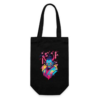 Oni Samurai Vaporwave Aesthetic Japan Culture - Gift Bag for Bottles - black - Front
