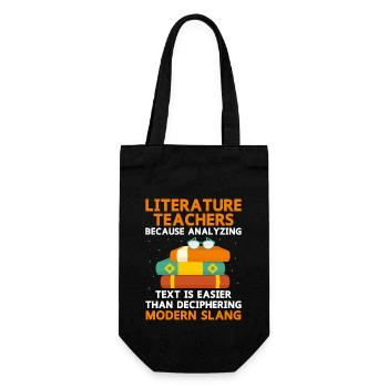 Literature Teacher School Teacher Funny Teachers S - Gift Bag for Bottles - black - Front